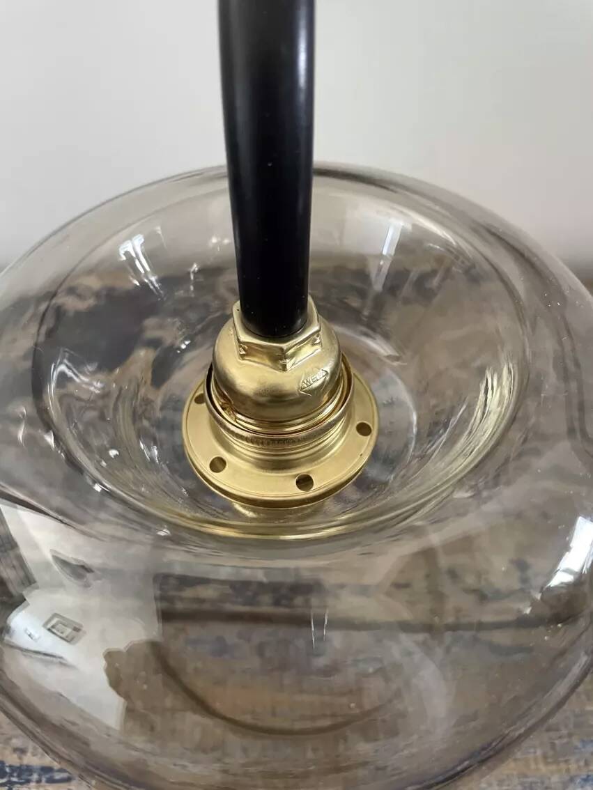 Pair of vintage smoked glass wall lights