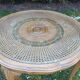 English-style coffee table wood and caning