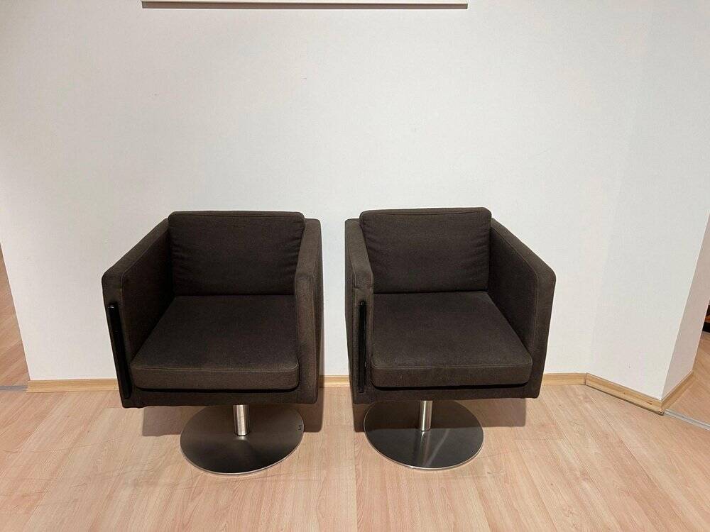 Set of Dutch Cubic Swivel Chairs with Tableau by Lensvelt, 2001