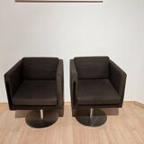 Set of Dutch Cubic Swivel Chairs with Tableau by Lensvelt, 2001