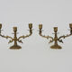 Pair of old candle holders with 3 branches in bronze, year 50/60