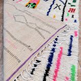 Handmade Berber wool rug: Moroccan Azilal style, colorful pattern