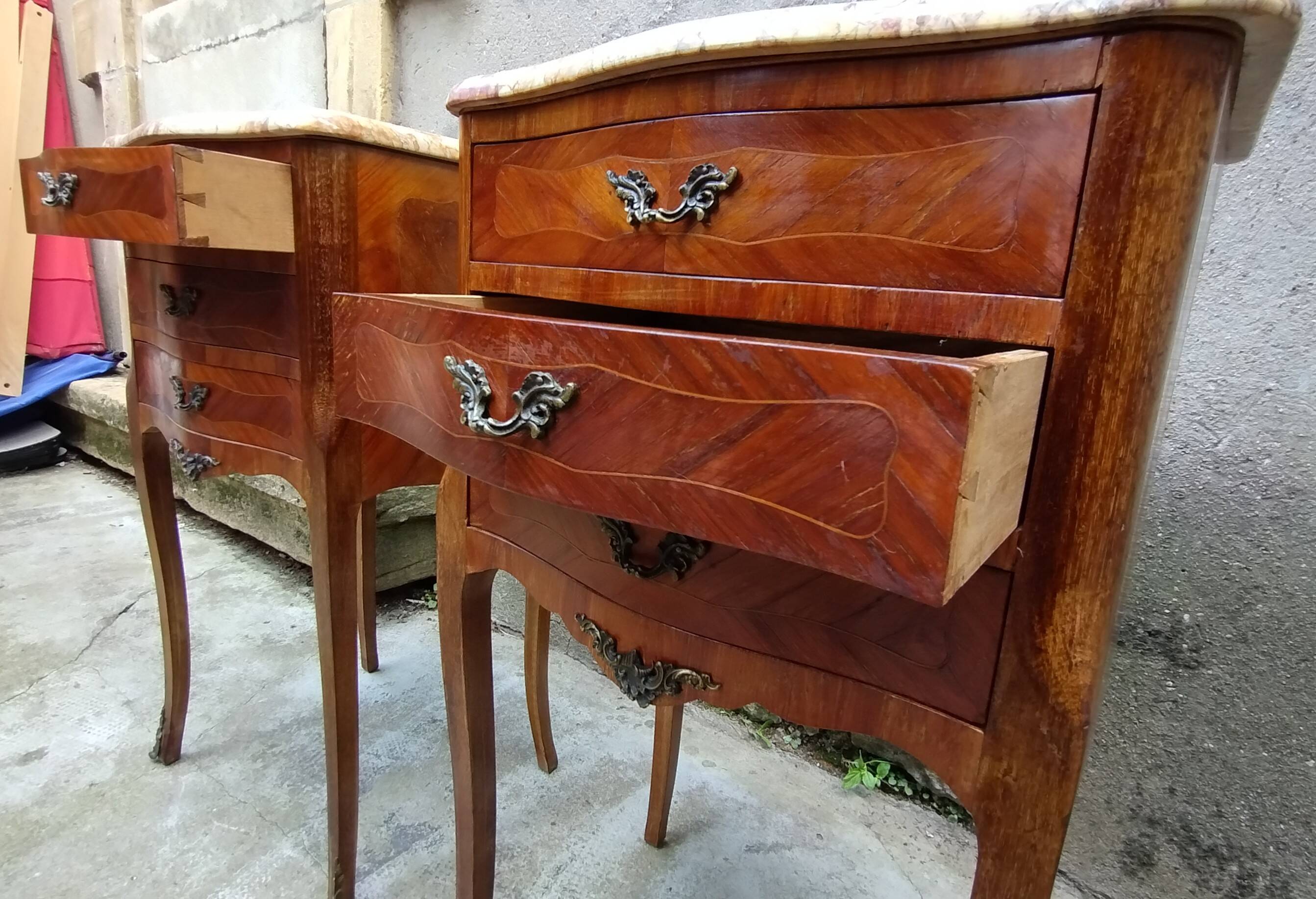 Pair of Louis XV style bedside tables