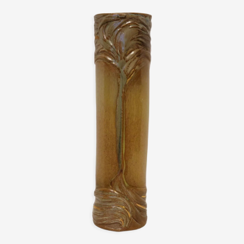 Vase tube en céramique Art déco art nouveau