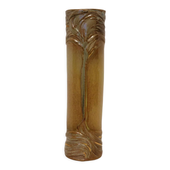 Vase tube en céramique Art déco art nouveau