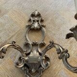 Wall lamp in gilded bronze style Louis XV baroque vintage