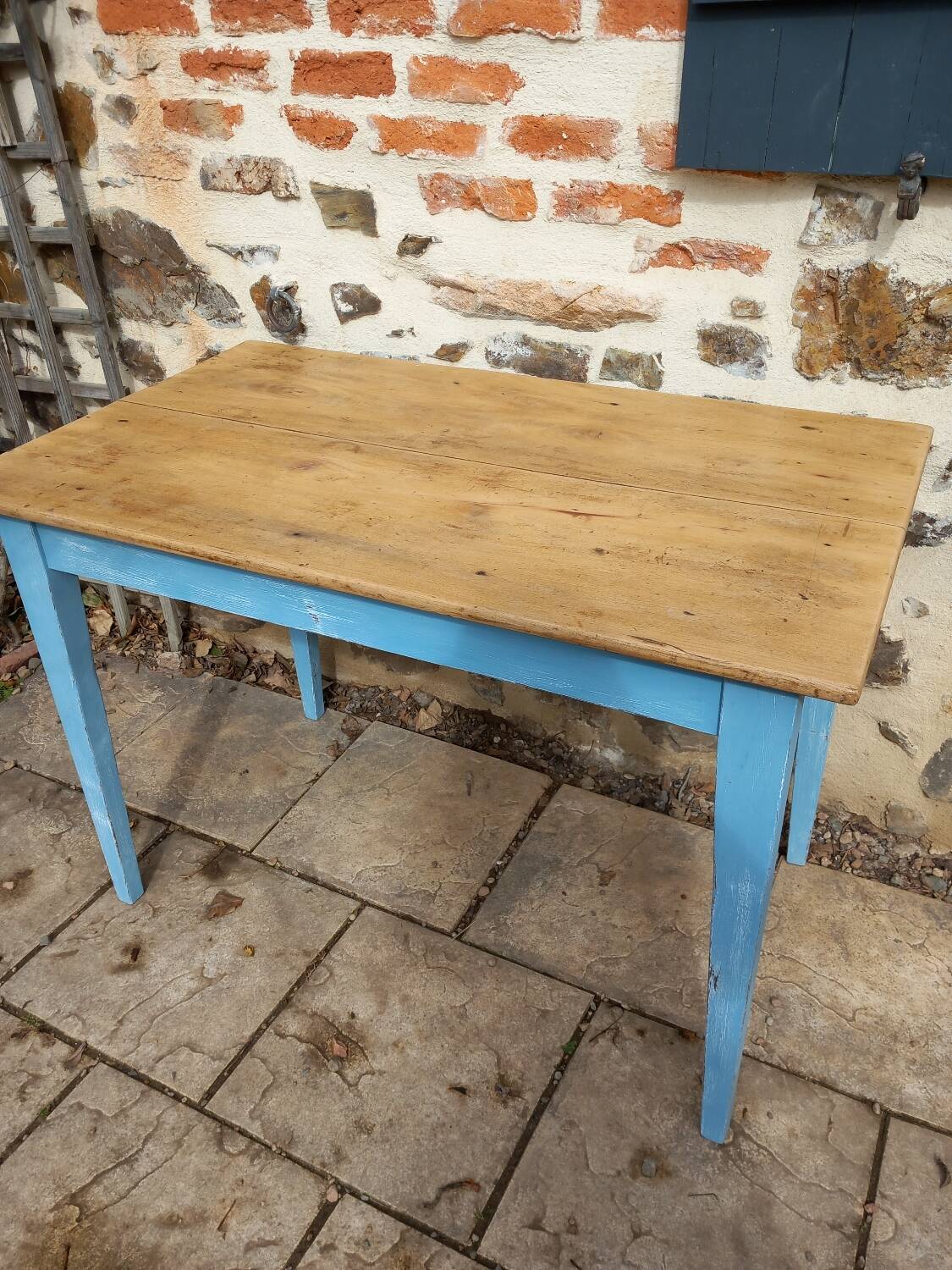 Old antique wooden bistro table