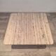 Square travertine coffee table, France, 1975