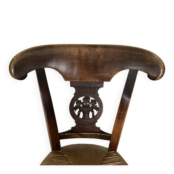 Paire de chaises Directoire en noyer, France circa 1810-1830
