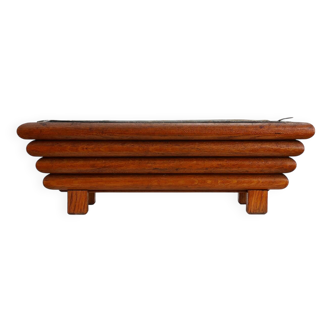 Rectangular Art Deco planter in wood, France 1920