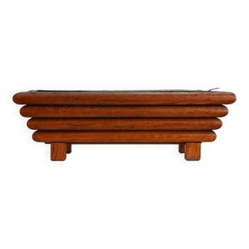Jardinière rectangulaire Art Déco en bois, France 1920