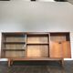 Row / teak, part glass, Mid century Scandinavian buffet