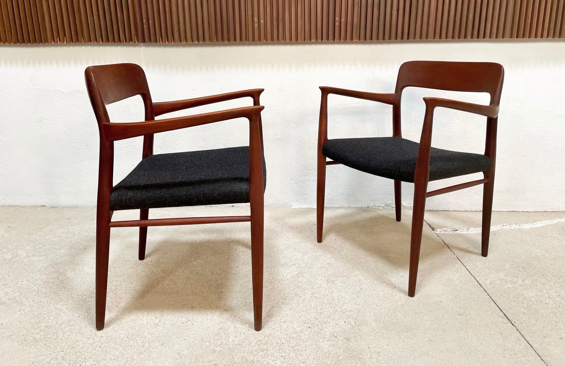 Danish teak model 56 chairs by Niels O. Møller for J.L. Møllers, 1954, set of 4