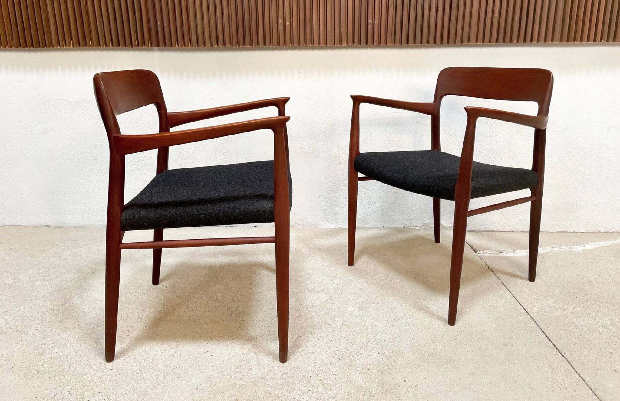 Danish teak model 56 chairs by Niels O. Møller for J.L. Møllers, 1954, set of 4