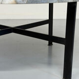 Antique stone and metal coffee table, vintage 70s design