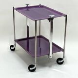 Desserte roulante table pliante bar stratifié couleur violine - textable platex