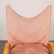 Vintage armchair from the 1970s in wood and fabric, Italy.