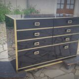 Chest of drawers Roche Bobois vintage lacquered black