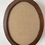 Wooden and embroidered fabric fireplace screen