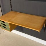 Vintage bookcase | Desk | With lighting | Kai Kristiansen | Wall shelves | Oak