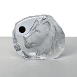 Paperweight Lion head sculpture Arques Crystal