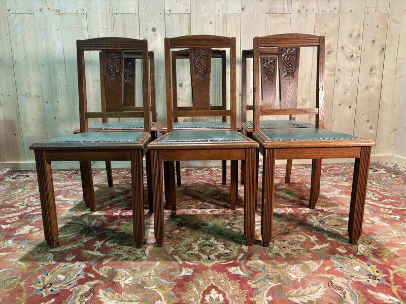 Set of 6 art deco chairs