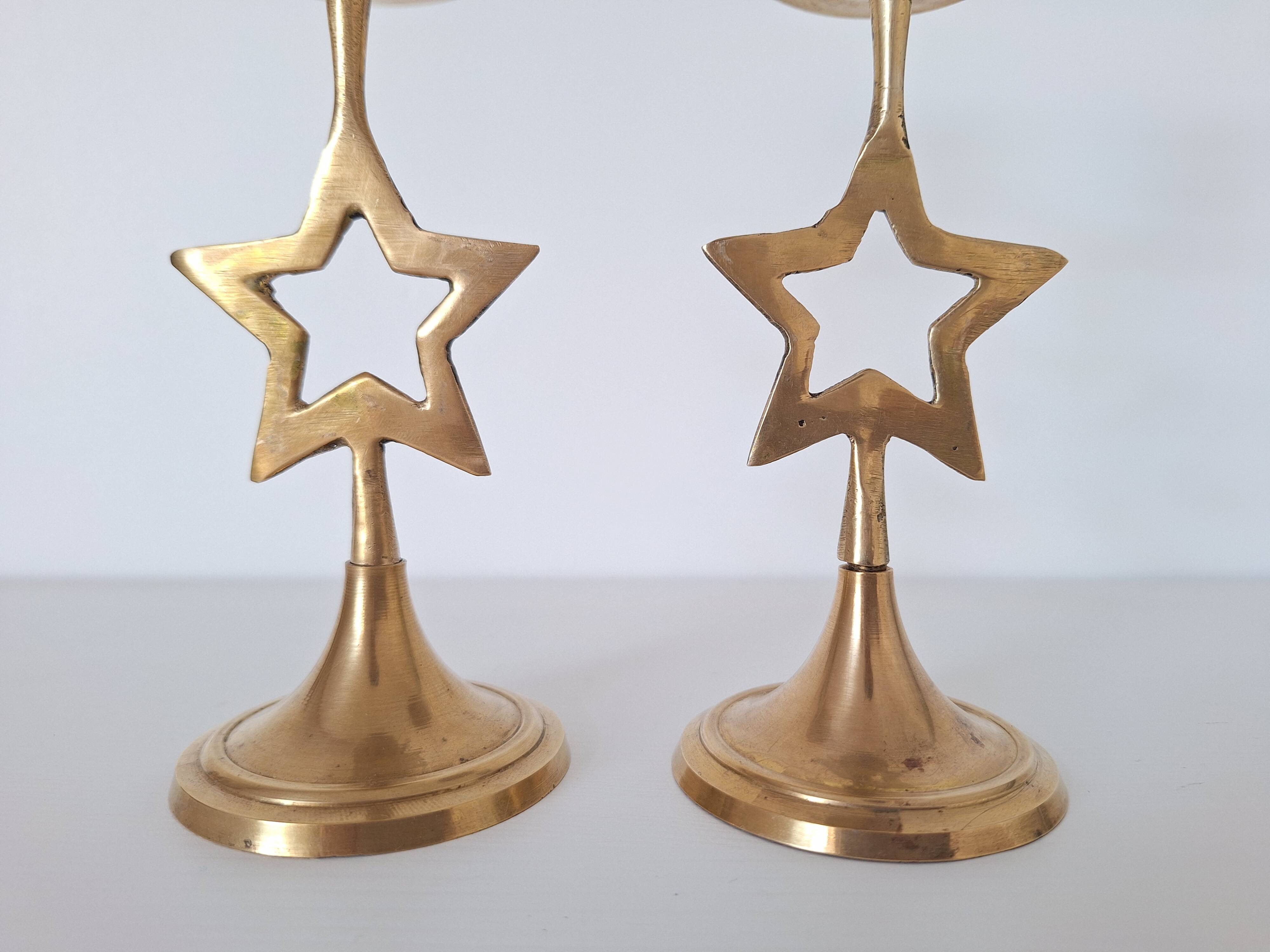 Brass star candlestick