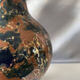 Lucien brisdoux, vase en gres email métallescent or 1930