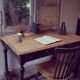 Black and wood table desk