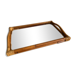 Rattan top, bamboo and smoked glass