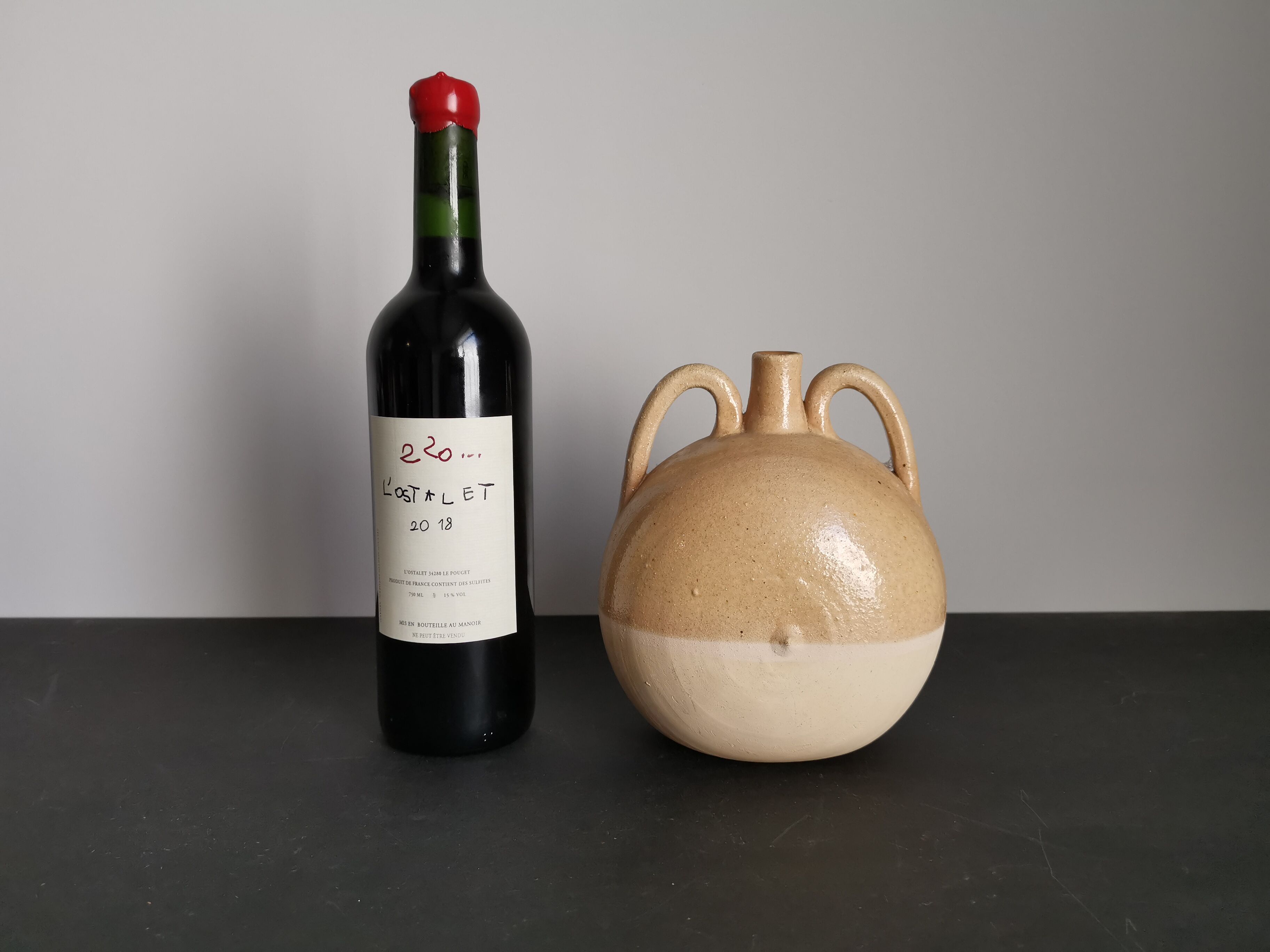 French soliflore vase in enamelled sandstone / signature / French ceramics / artisanal work