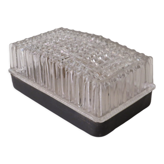 Rectangular brutalist outdoor wall lamp, 1960-1970