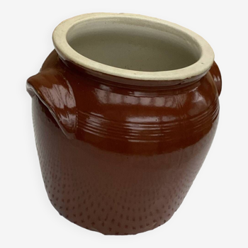 Old large glazed stoneware pot