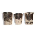 3 timpani cups in silver metal