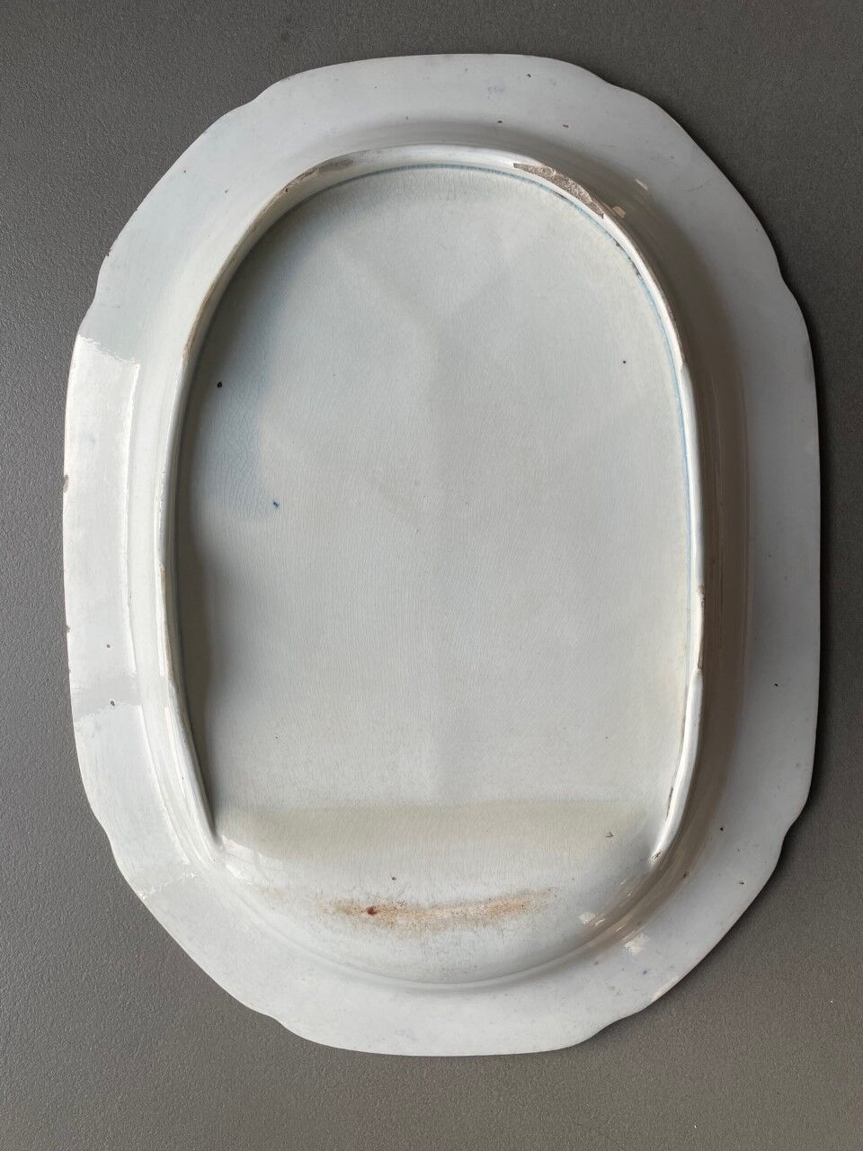 Plat de transfert anglais du XIXème siècle Saule Bleu