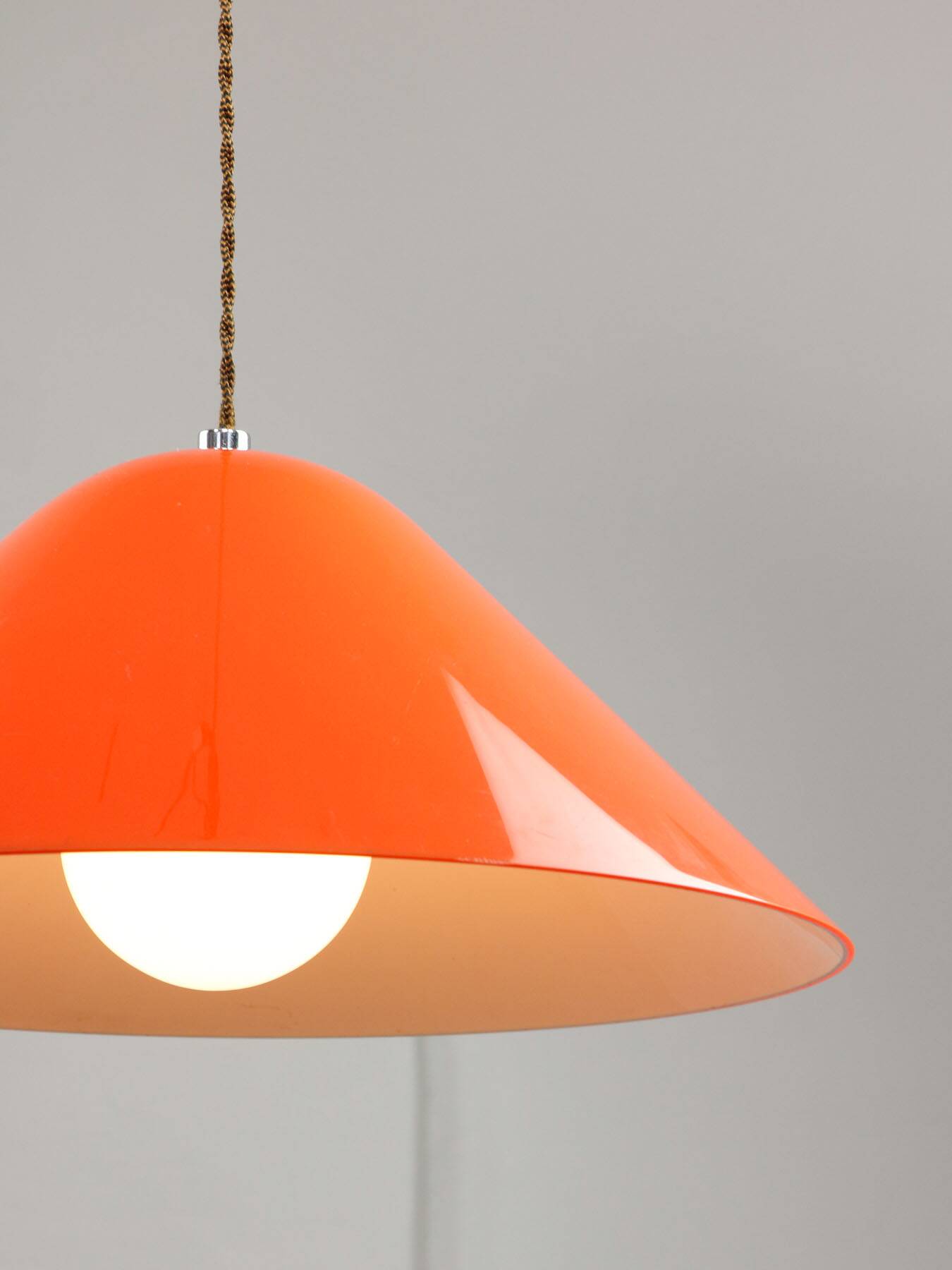 Mid-Century Orange Pendant Lamp from Guzzini, 1960s