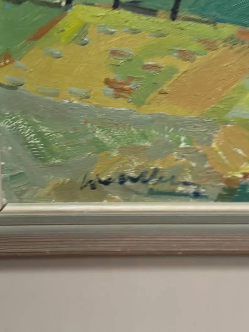 Swedish Oil on Panel “Landscape” by Tage Gavik, Signed, Vintage & Framed