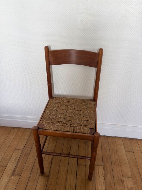 Chaise ancienne bois et corde