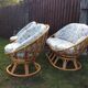 Vintage rattan lounge 1 bench and 2 swivel armchairs in perfect condition.