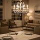 Vintage Italian Macaroni Murano  Blue Chandelier