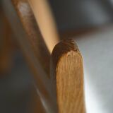 Set of 4 "Razorblade" high back chairs in oak & boucle, Henning Kjærnulf, 1960s