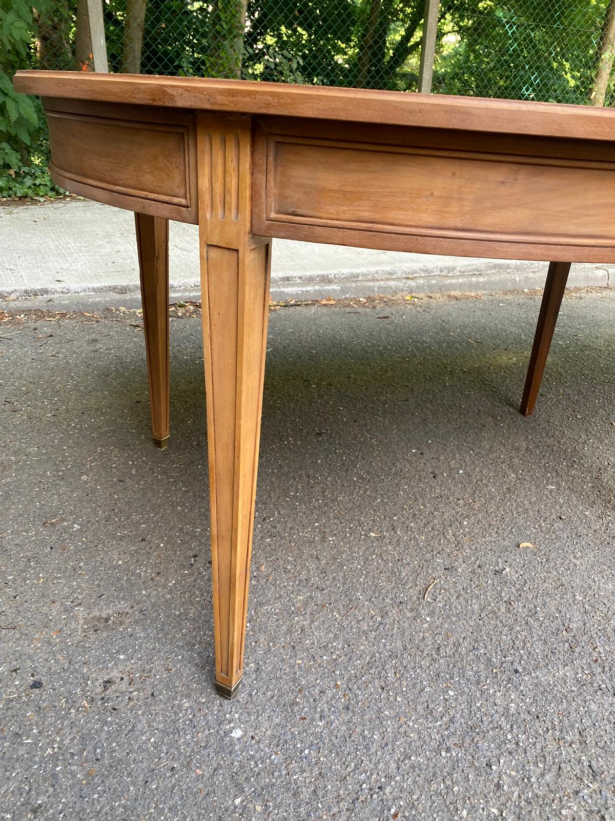 Louis XVI round extendable dining table renovated 230cm 19th century