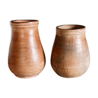 Paire de pots en terre cuite terracotta