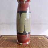 Vintage 70s green and black brown ceramic vase