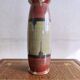 Vintage 70s green and black brown ceramic vase