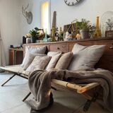 Old vintage military camp bed