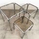 Set of 3 nesting tables, chrome and smoked glass, 1970s.