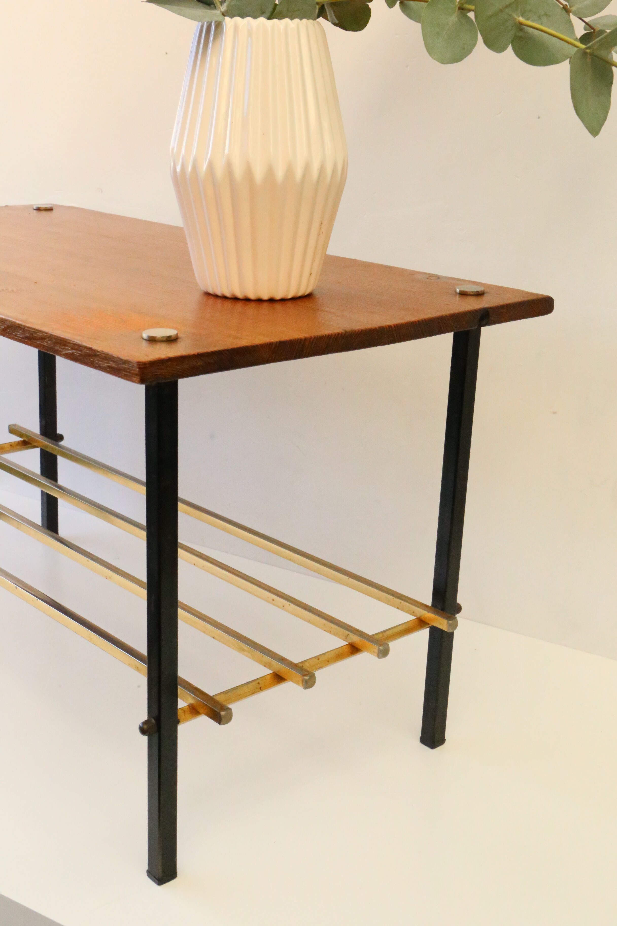 Wooden and metal coffee table