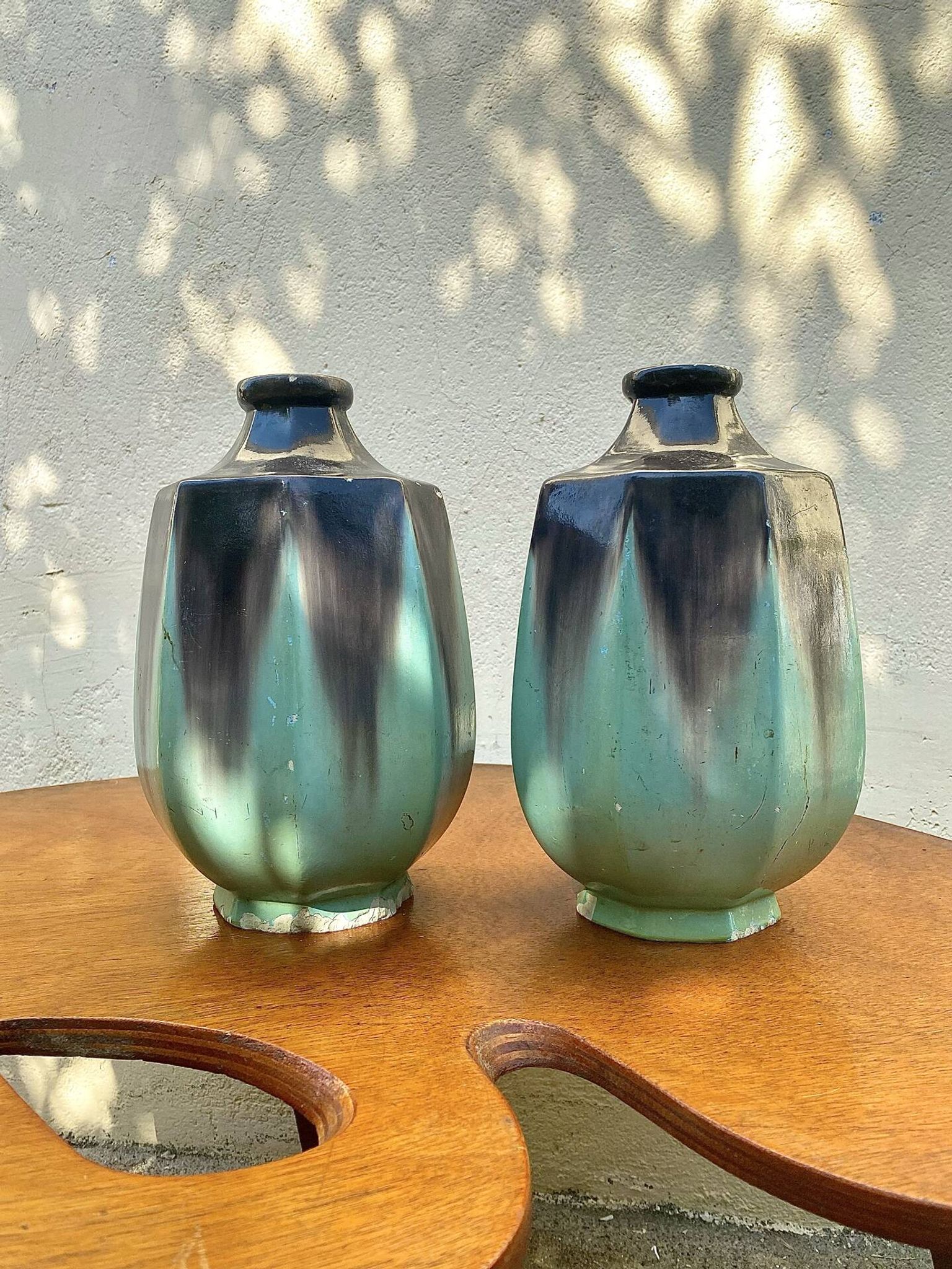 Pair of Art Deco ceramic vases from around 1930.