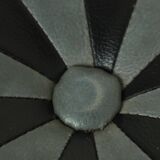 Round Vintage Pouf Gray Black Two-tone Skai Sixties